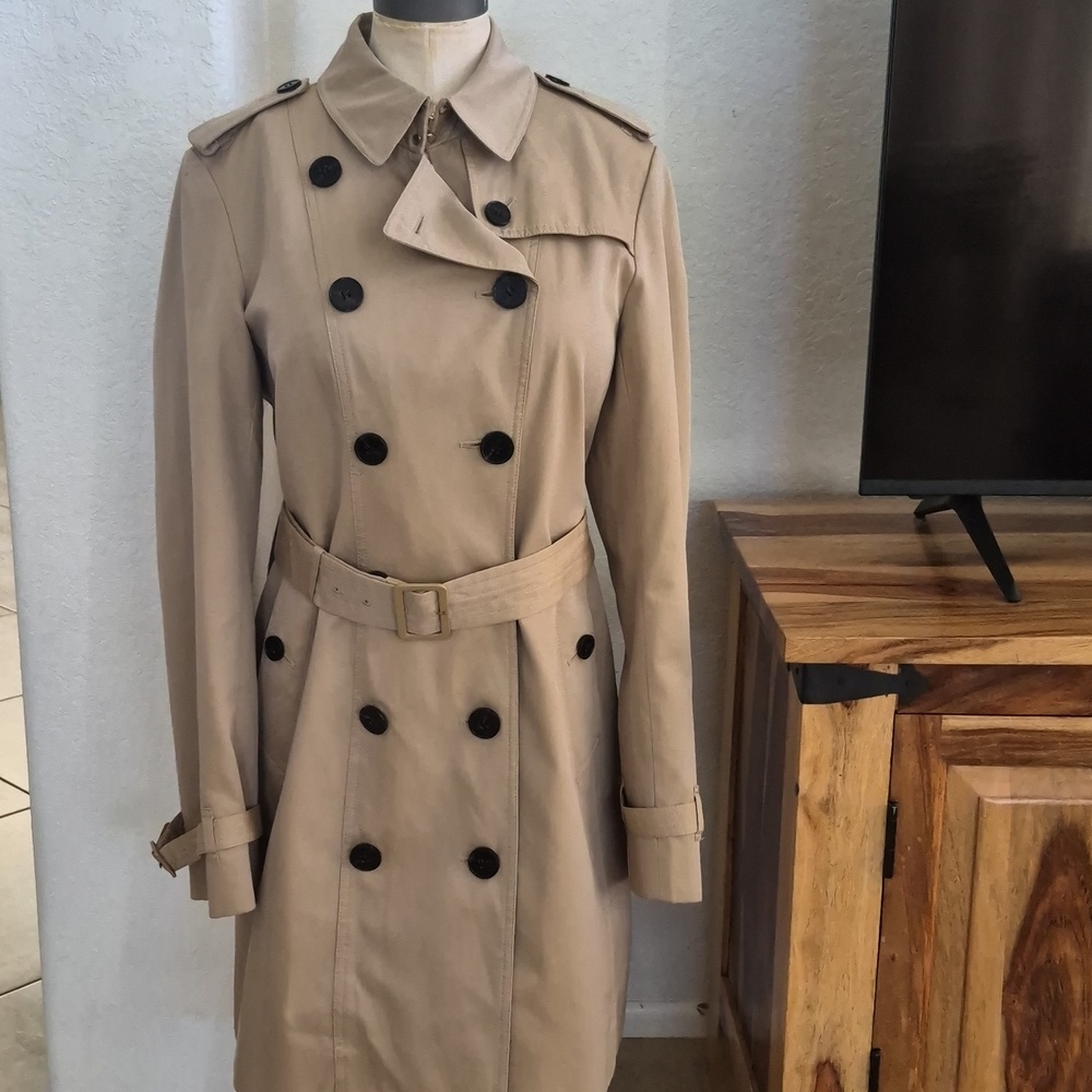 A Loves A 100% Cotton Double Breasted, Trench Coat Sz Large